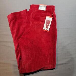 Hilary Radley M Red Mid Rise Slim Leg 29" Inseam New With Tags